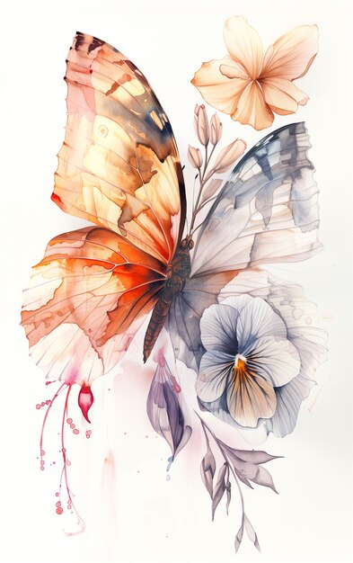 Watercolor butterfly illustration
