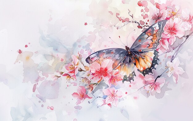 Watercolor butterfly illustration