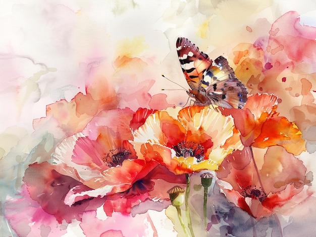 Free photo watercolor butterfly illustration