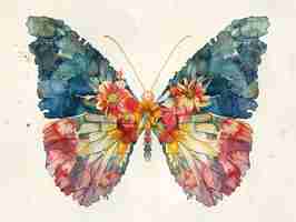 Free photo watercolor butterfly illustration