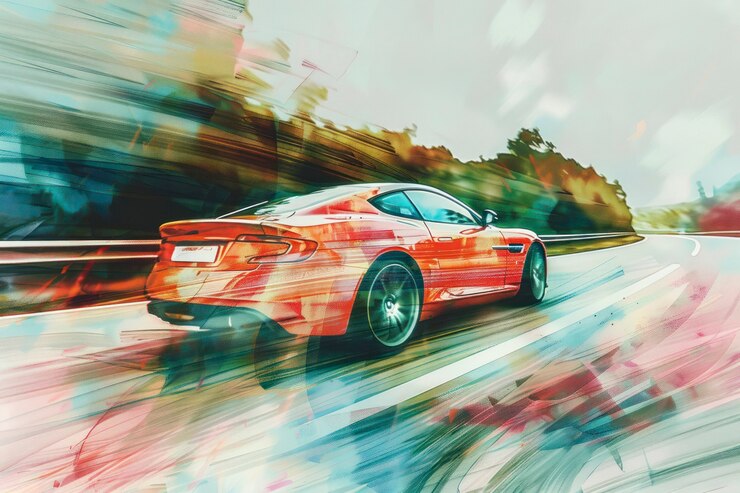 Free Photo watercolor car painting illustration