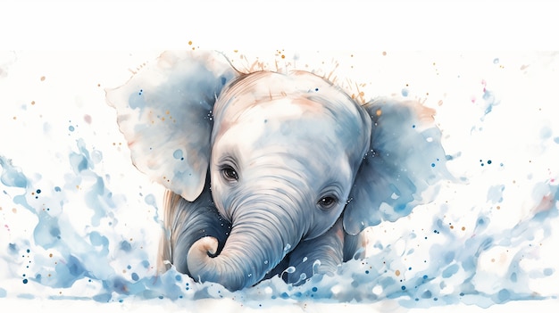 Free photo watercolor elephant illustration