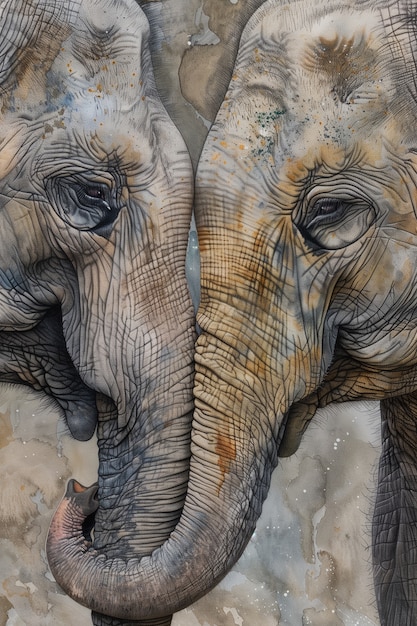 Foto gratuita illustrazione ad acquerello di un elefante