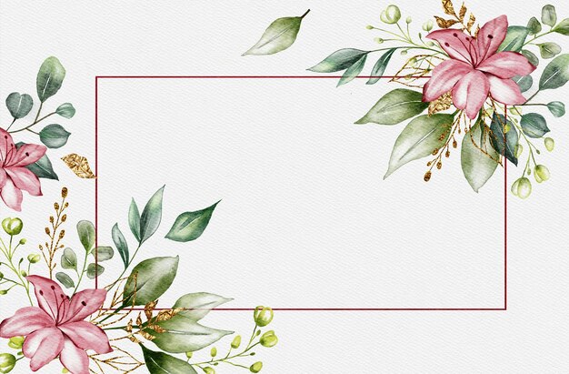 watercolor flower frame background