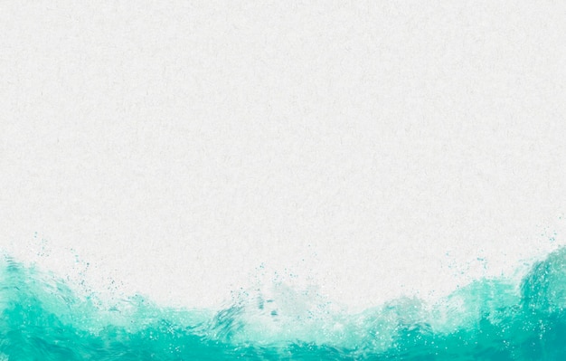 Free photo watercolor green sea wave on a white canvas background