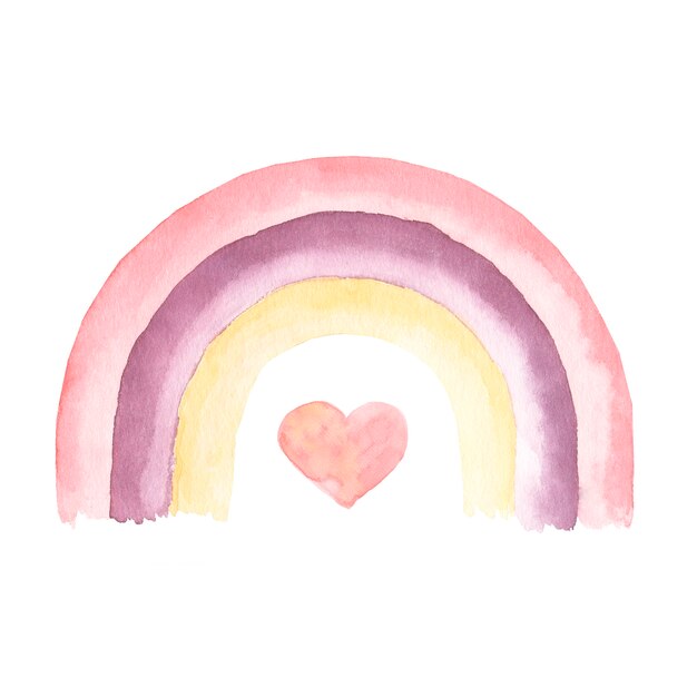 Download Premium Photo Watercolor Hand Painted Boho Rainbow Clipart Set