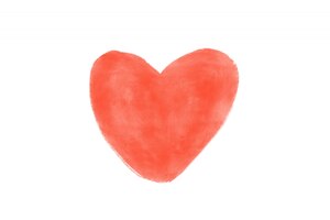 Watercolor heart isolated