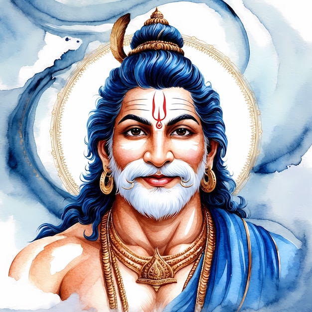 watercolor hindu deity representation