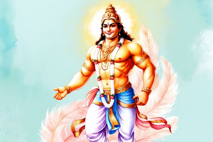 मुफ़्त फोटो वॉटरकलर हिंदू देवता का चित्रण