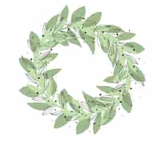 Free photo watercolor leaves wreath