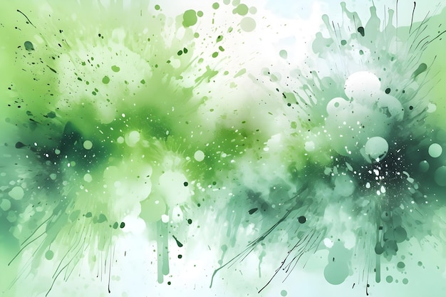 watercolor light green and white splotches and splashes background