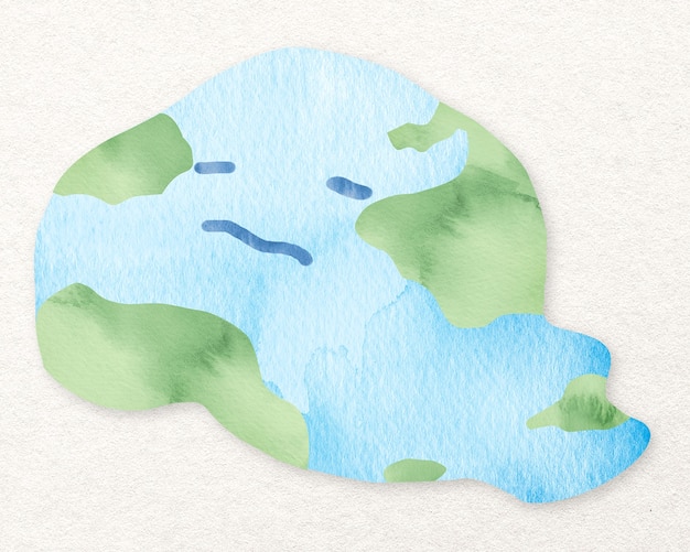 Watercolor melting earth design element