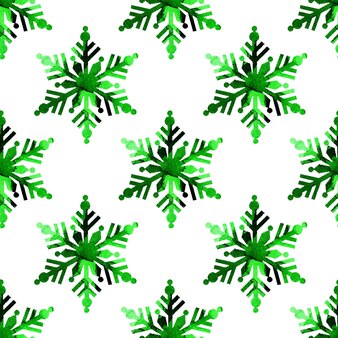 新年​と​クリスマス​の​緑​の​雪​の​水彩画​の​絵​。​シームレス​な​繰り返し​プリント​は​雪​が​降っています​、​白い​背景​の​装飾​の​ため​の​冬​の​デザイン​。​手​で​描いた​。