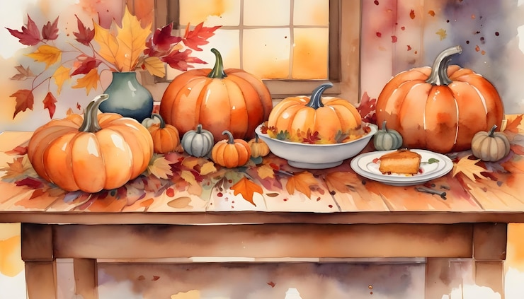Free Photo watercolor thanksgiving tradition