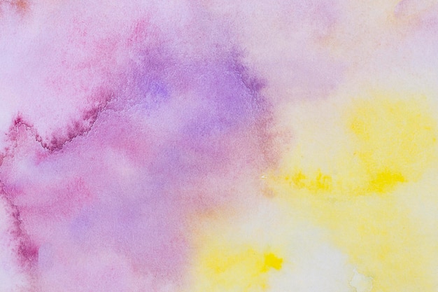 Watercolour art hand paint yellow and violet background