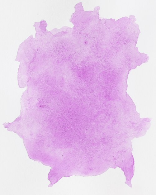 Watercolour liquid violet splashes on white background