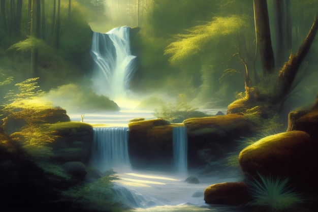 A waterfall in the forest