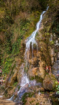 Waterfall mens tears는 ritsa reserve abkhazia 영토의 그림 같은 자연물입니다.