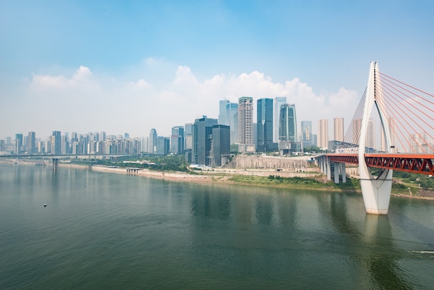 waterfront bridge business china reflection