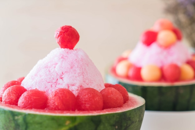 watermelon bingsu dessert