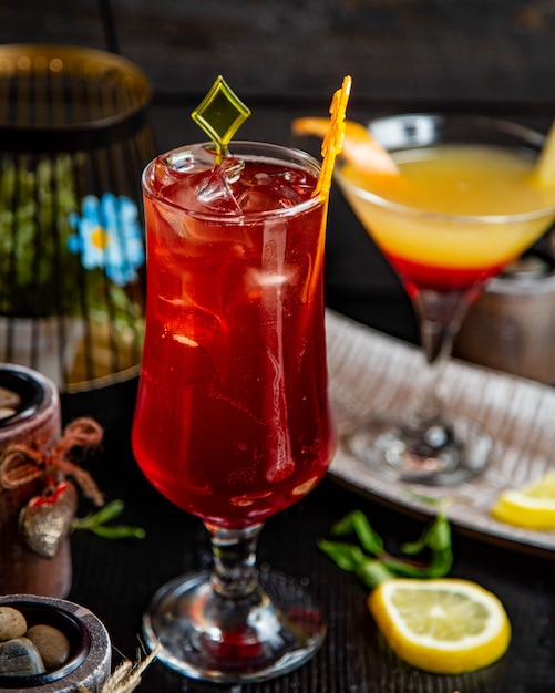 watermelon ice tea on the table