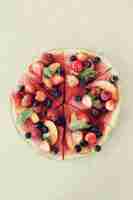 Free photo watermelon pizza