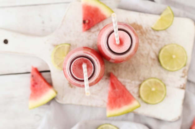 Watermelon smoothie, summer refreshing drink