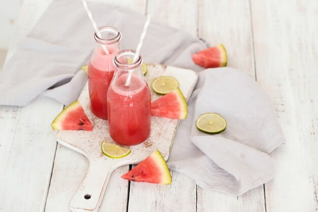 Watermelon smoothie, summer refreshing drink