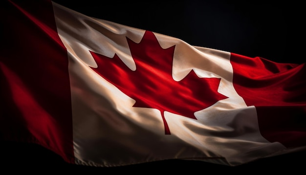 無料写真 カナダの旗を振ることは、ai によって生成された国家の誇りと愛国心を象徴しています
