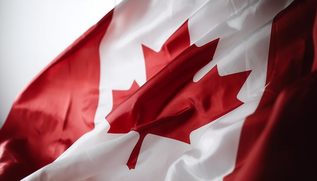 Бесплатное фото Развевающийся канадский флаг символизирует патриотизм и гордость, генерирующий искусственный интеллект
