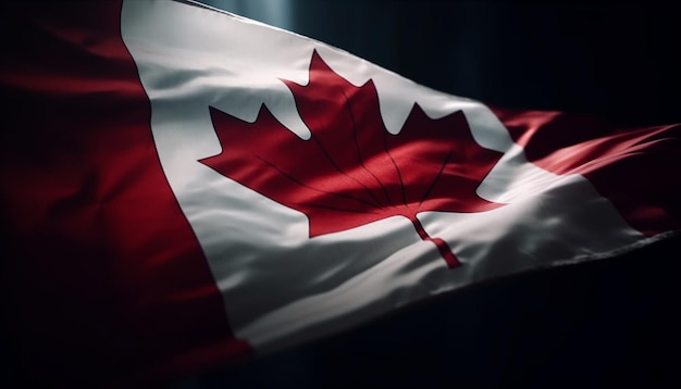 Free photo waving canadian flag symbolizes patriotism and freedom generative ai