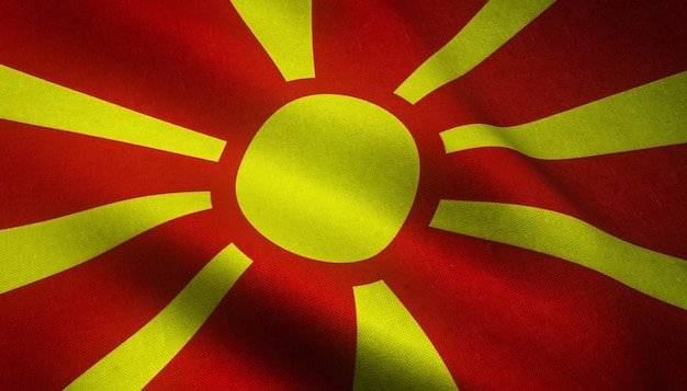 마케도니아의 깃발을 흔들며