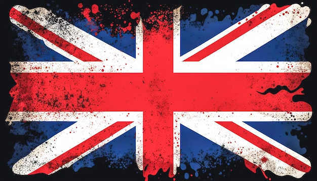 Бесплатное фото Развевающийся флаг соединенного королевства с генеративным ии
