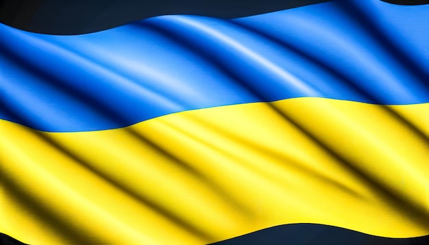 무료 사진 자유 생성 ai의 상징인 우크라이나의 물결 모양 깃발