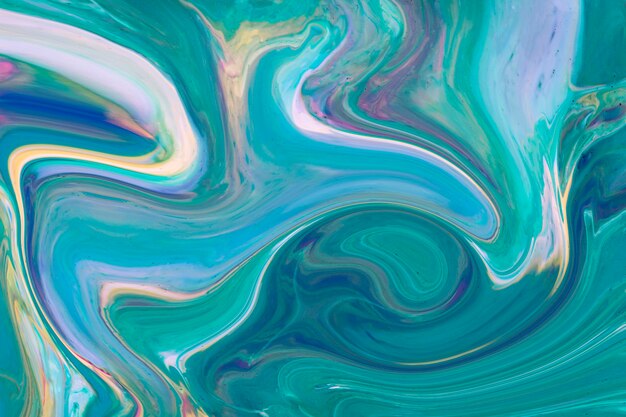 Wavy gradient blue and green acrylic contemporary art