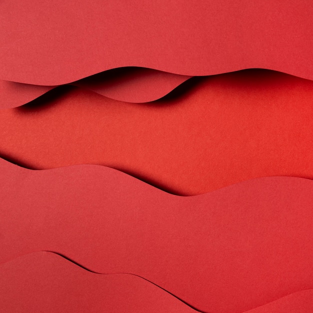 Бесплатное фото Волнистые красные слои бумаги
