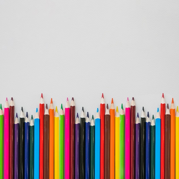 Wavy row of pencils