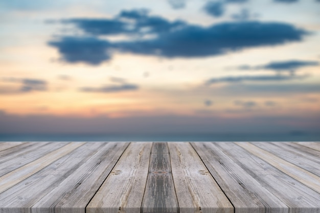 Weathered boards at sunset