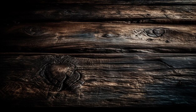 Free photo weathered hardwood plank on rustic outdoor table generated by ai