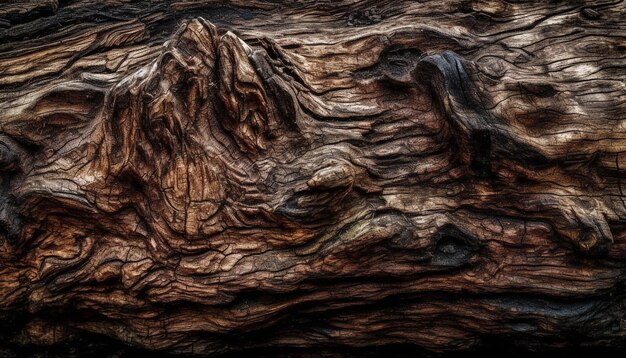 Weathered wood plank with textured yellow backdrop generated by AI