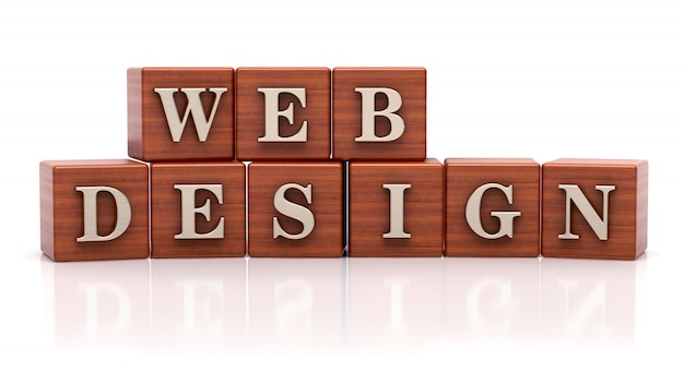 Web design written on wooden cubes Premium Photo