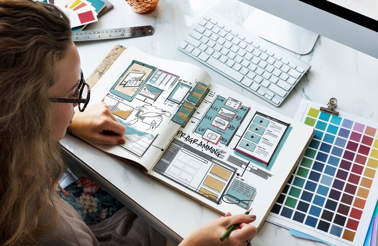 Free Photo web template layout draft sketch