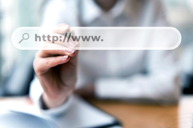 website hosting concept with search bar