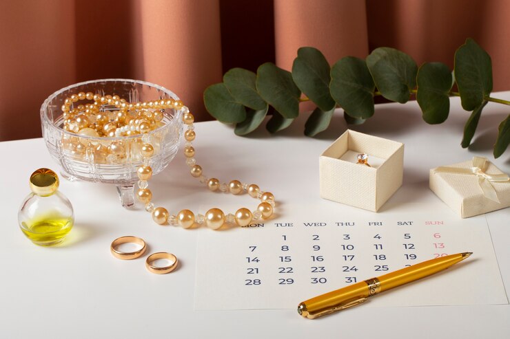 Free Photo wedding accessories on table arrangement
