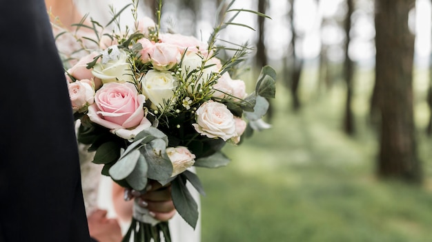 Wedding bouquet in outdoors