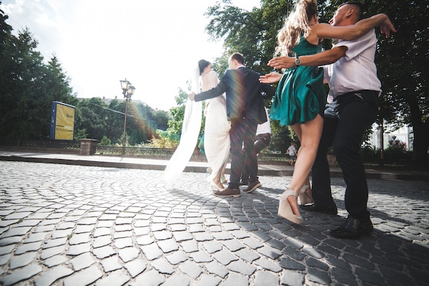 Free photo wedding celebration on street