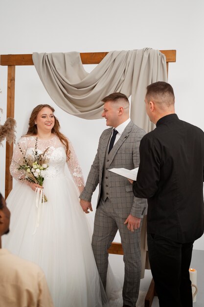 Wedding ceremony for plus-size bride and groom