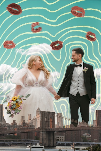 Free photo wedding collage design