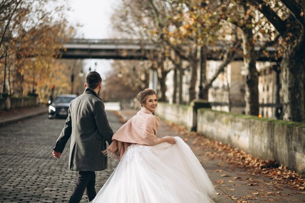 Wedding couple in France