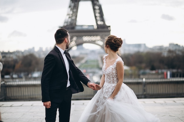 Wedding couple in France